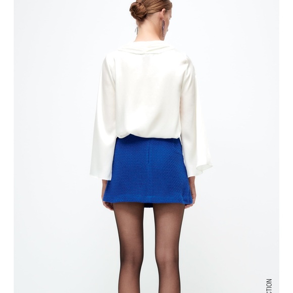 ZARA 2 PCs Set Textured Double Breasted Blazer + Skirt - Picture 11 of 12